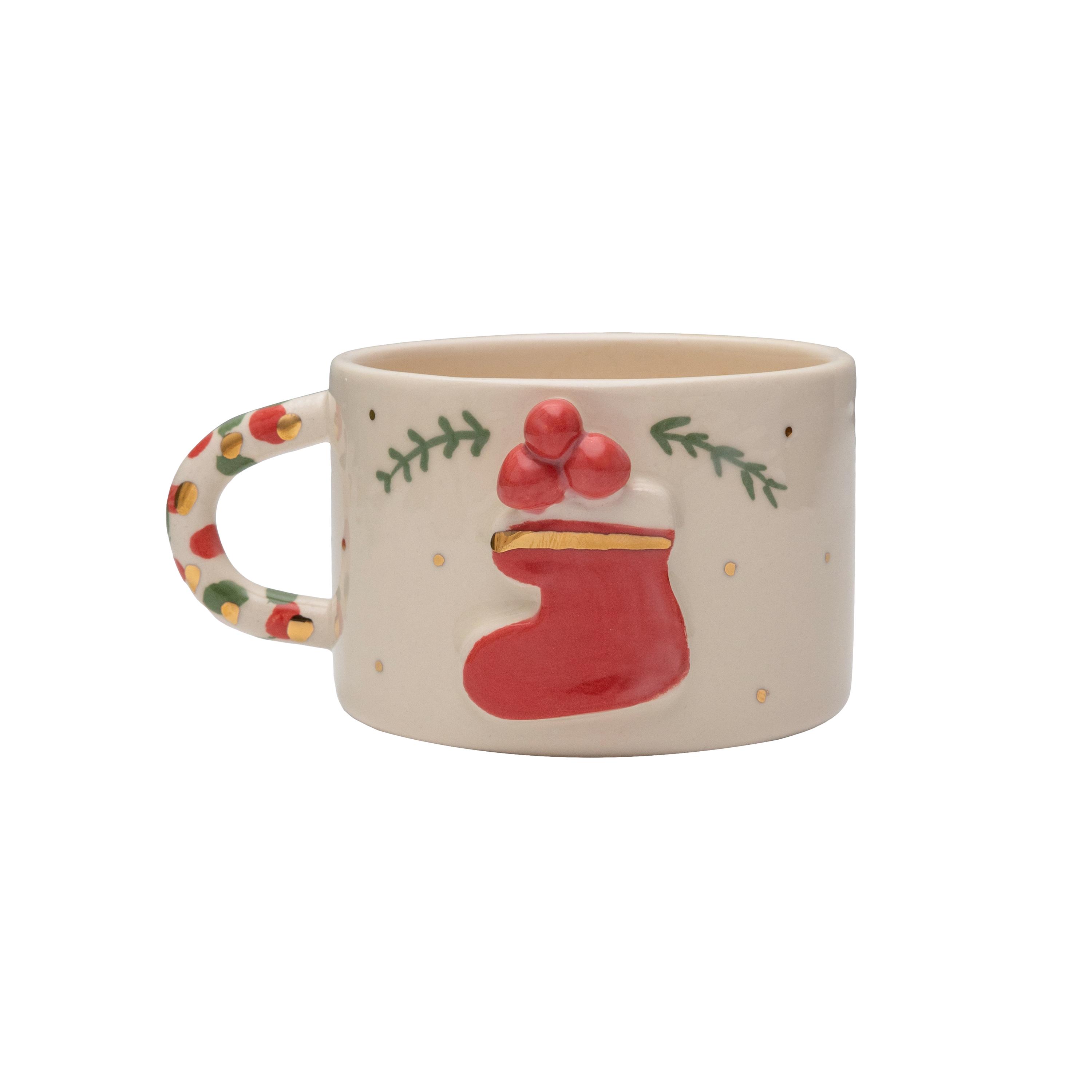 Vintage Christmas Stocking Ceramic Mug